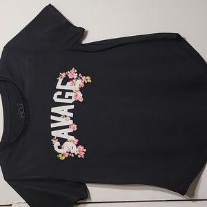MODERN LUX GRAPHIC TEE "SAVAGE" ON FRONT SZ L